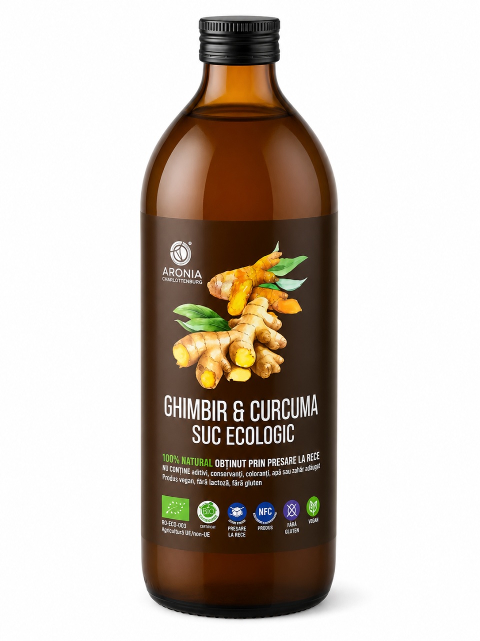 Suc de Ghimbir si Curcuma 100% Natural, Eco, 1 L, Aronia Charlottenburg