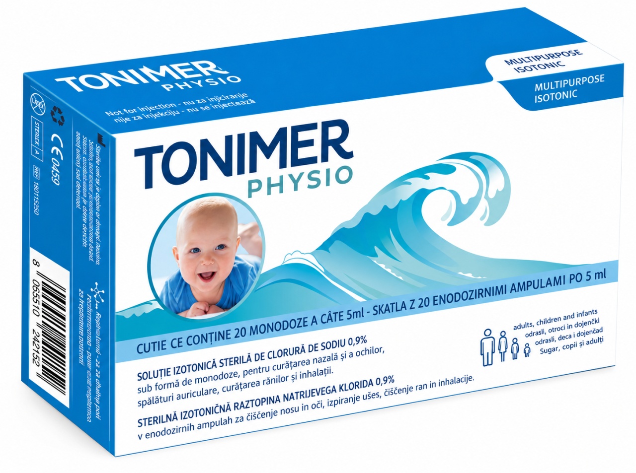 Tonimer Physio Solutie Izotonica Sterila 0,9%, 5 ml x 20 monodoze