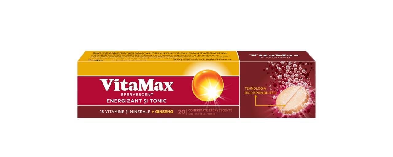 Vitamax Efervescent, 20 comprimate, Perrigo