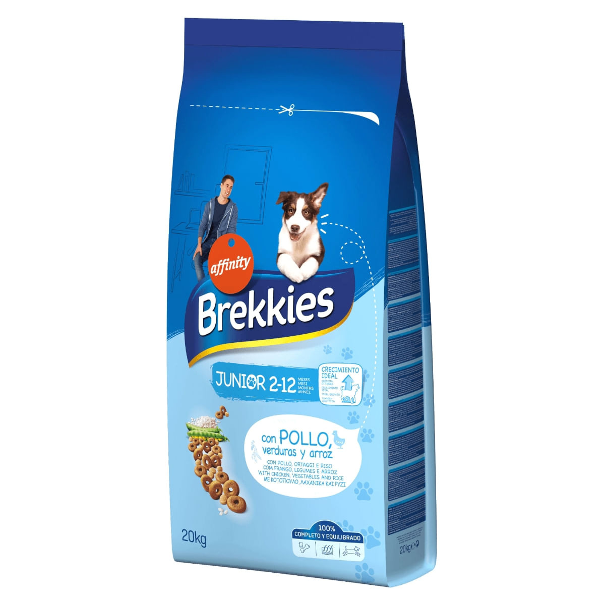 Brekkies Excel Junior Original, Pui, hrană uscată câini junior, 20kg