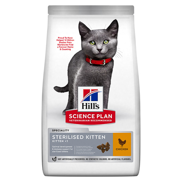 Hill\'s SP Kitten Sterilised, Pui, hrană uscată pisici junior sterilizate, 7kg