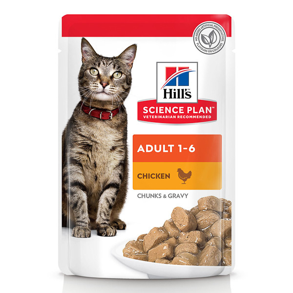 Hill\'s SP Feline Adult Bucatele de Carne in Sos cu Pui, Plic, 85g