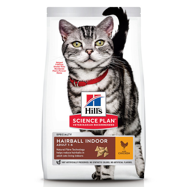 Hill\'s SP Feline Adult Hairball & Indoor cu Pui, 3kg