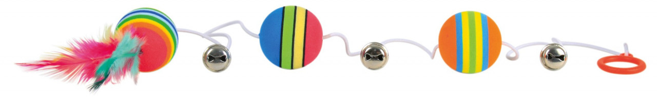 Jucărie 3 mingi Rainbow cu Clopotel Pe Sfoara 3.5 cm 4133
