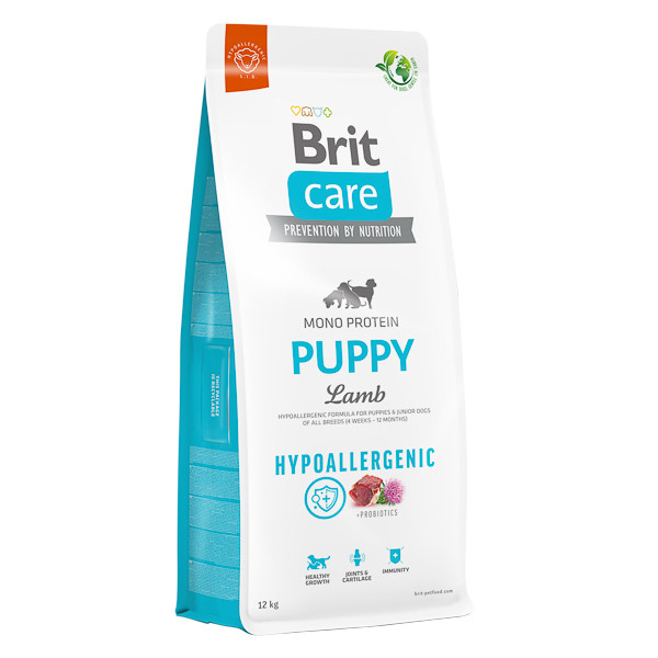 Brit Care Hypoallergenic Puppy, XS-XL, Miel, hrană uscată monoproteică câini junior, sistem imunitar & alergii, 12kg