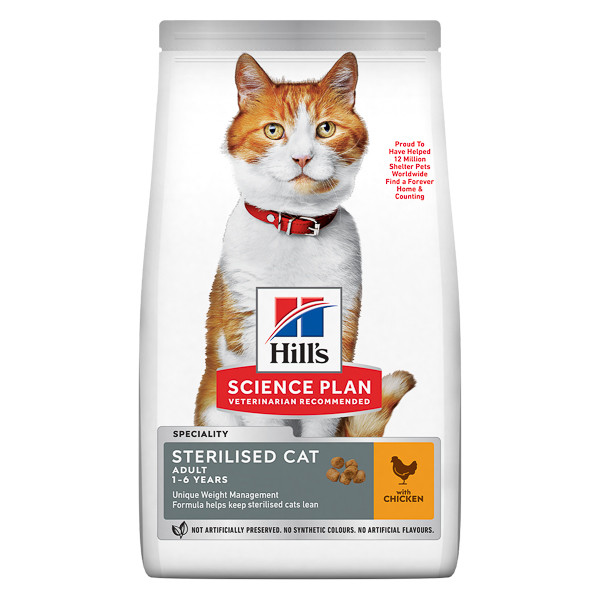 Hill\'s SP Adult Sterilised, Pui, hrană uscată pisici sterilizate, 15kg