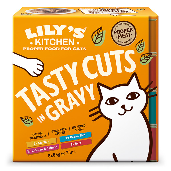 Lily\'s Kitchen Cat Tasty Cuts Mixed Multipack, 8 x 85g