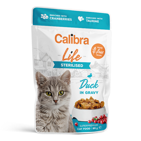 Calibra Cat Life Pouch Sterilised Duck ingravy, 85g