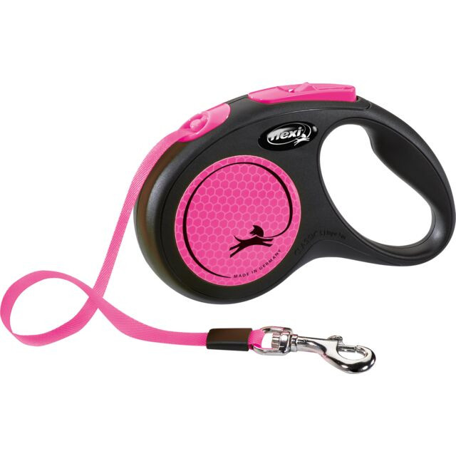 Lesa Flexi Banda, S: 5 m / 15kg, Neon Pink, 209316