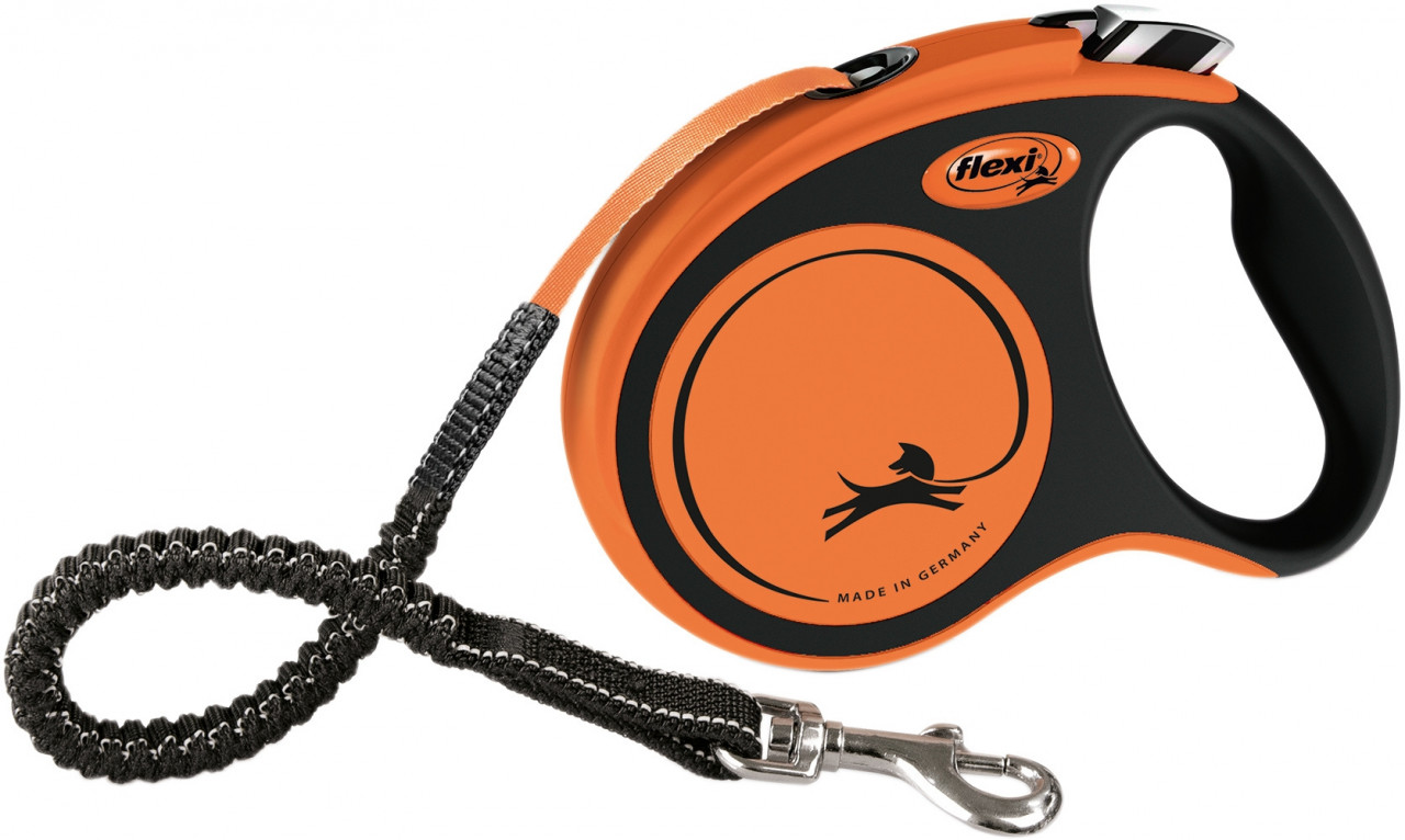 Lesa Flexi x treme, L: 5m/65kg, Portocaliu cu negru, 21437