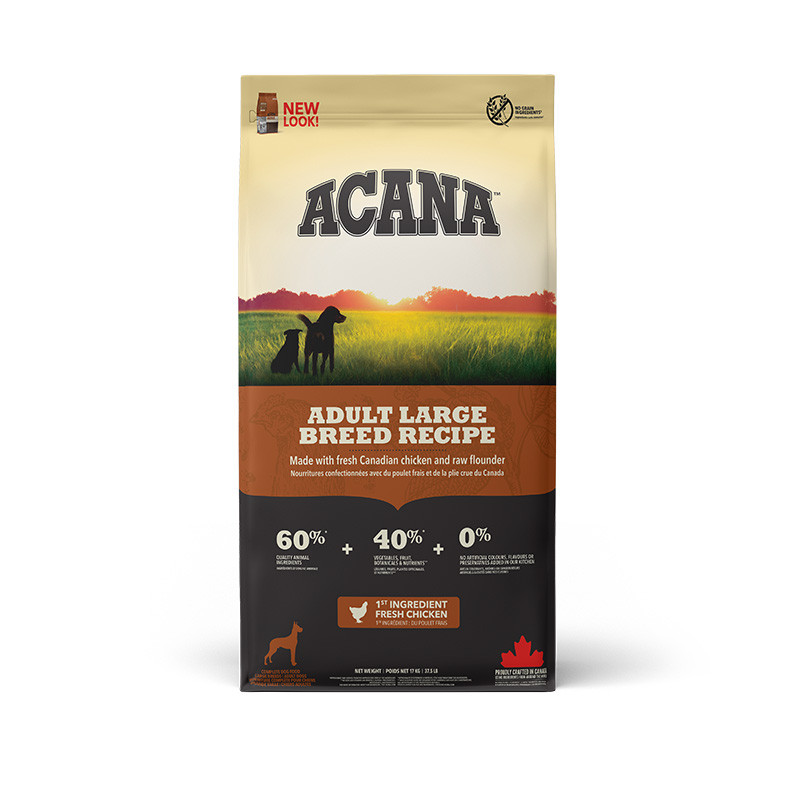 Acana Heritage Adult Large Breed, hrană uscată fără cereale câini, 17kg