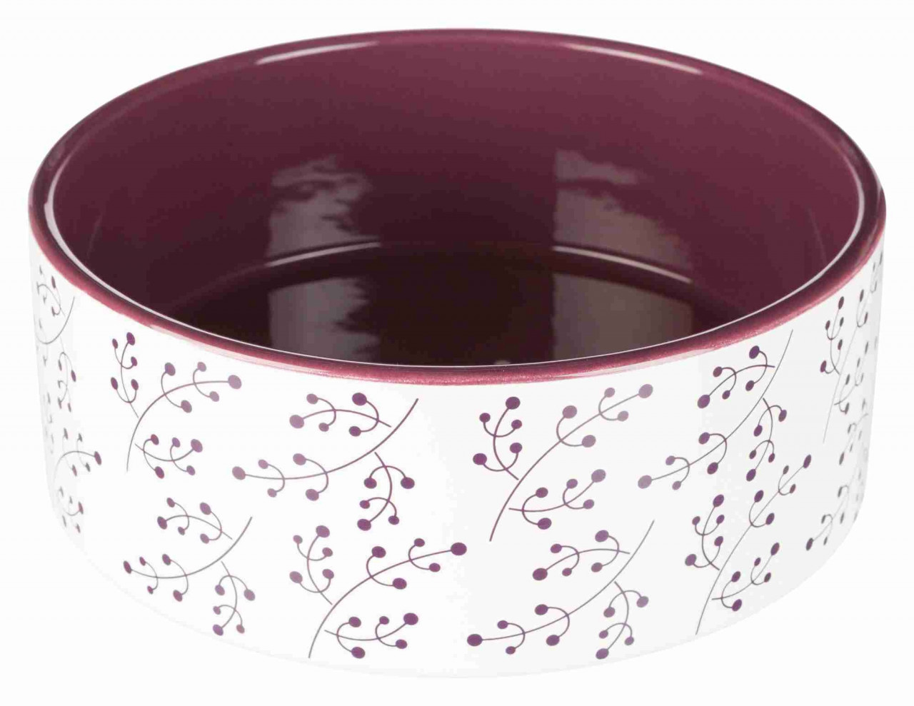 Bol Ceramic 1.4L/20cm, Alb/Bordo, 25125