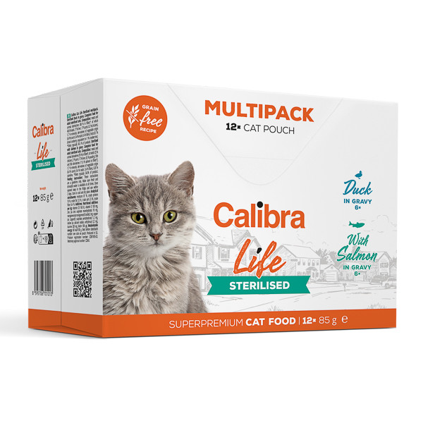 Calibra Cat Life Pouch Sterilised Multipack, 12 x 85g