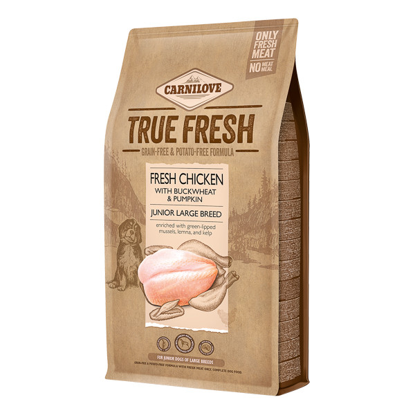 Carnilove True Fresh Junior, Pui proaspăt, hrană uscată fără cereale câini, 1.4kg