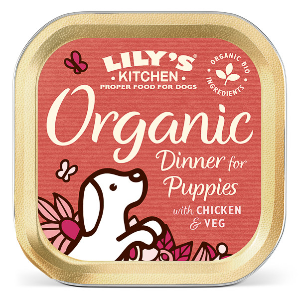 Lily\'s Kitchen for Dogs Organic Dinner for Puppies with Chicken and Veg, 150g