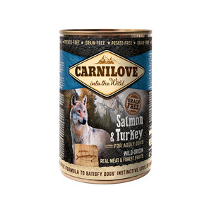 Carnilove, Somon și Curcan, Conservă hrană umedă fără cereale câini, (în aspic), 400g