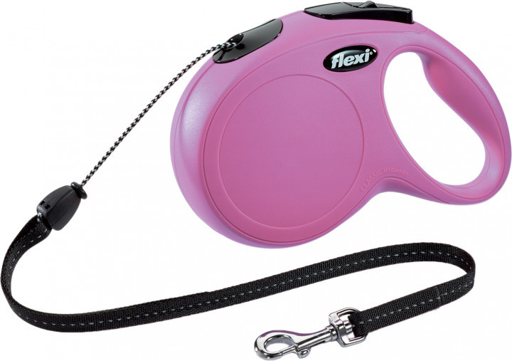 Lesa Flexi Classic, Snur, M: 8m/20kg, Roz, 11816